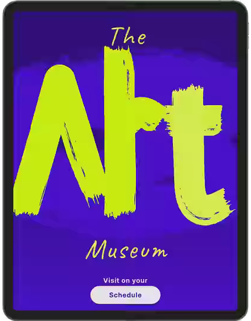 Image of a High Fidelity prototype for the Art App on a tablet