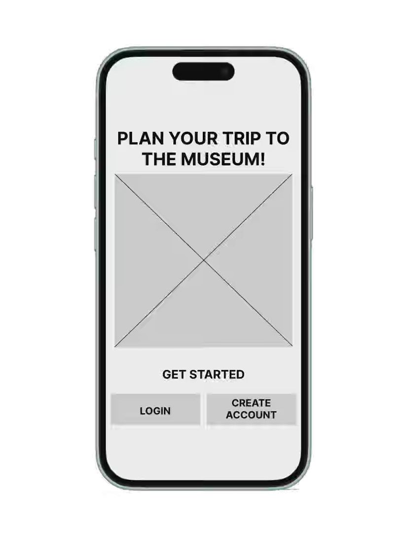Image of a Low Fidelity prototype for the Art App on a smart phone