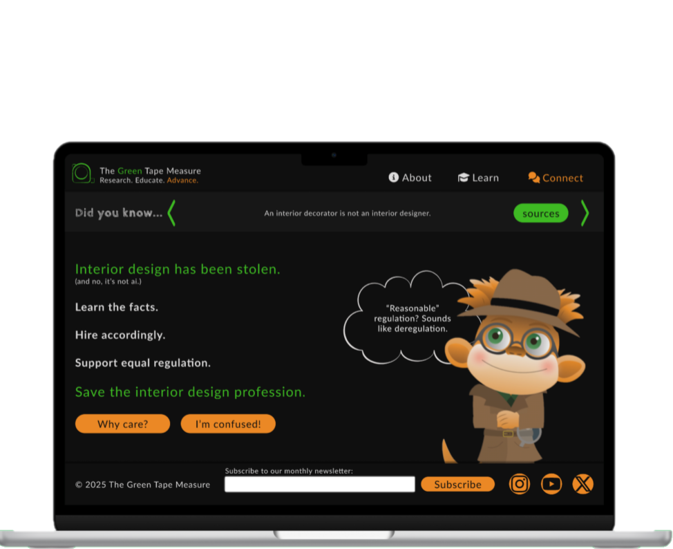 image of the proposed Green Tape Measure website on a laptop